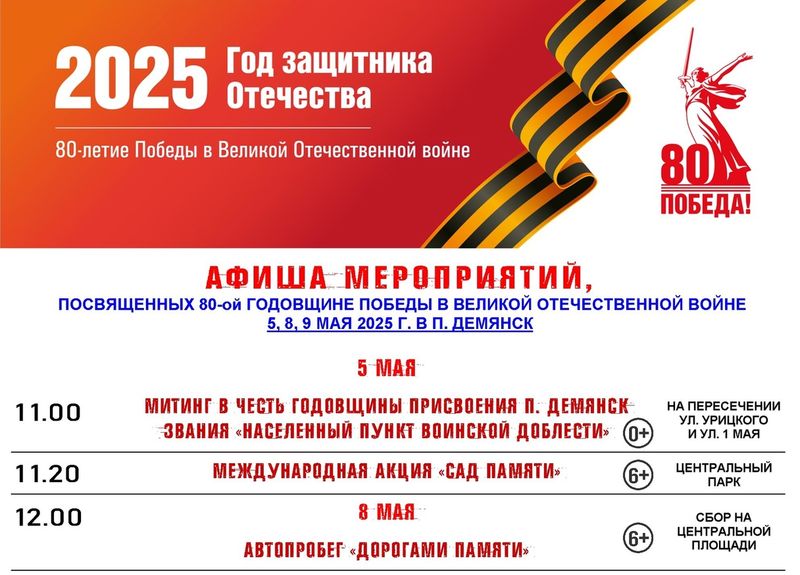 Мероприятия, посвященные 80-ой годовщине Победы в Великой Отечественной Войне.