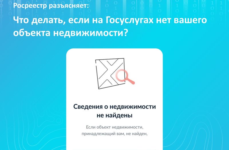 Росреестр разъясняет: Что делать, если на Госуслугах нет вашего объекта недвижимости?.